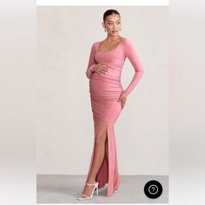 Club L London My Pleasure Blush Pink Maternity Dress
